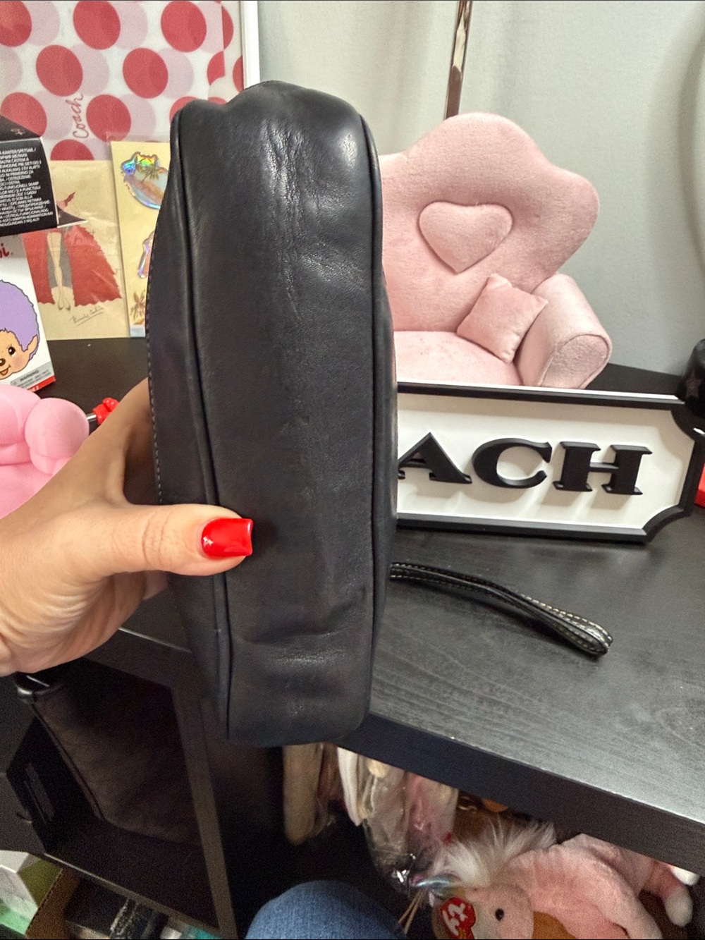 Coach Vintage Black Leather Hamptons Demi Pouch - Picture 6 of 10
